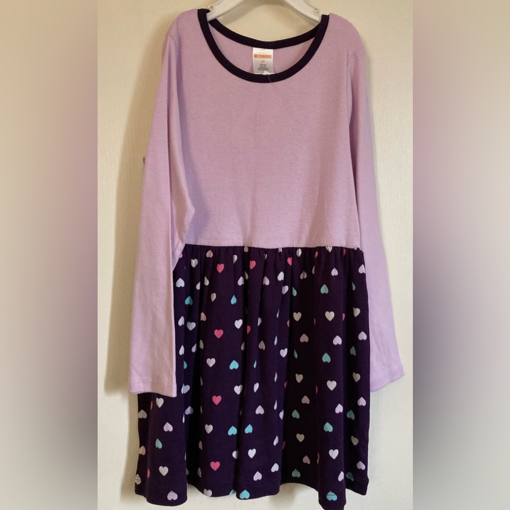 🌞NWT Gymboree Long Sleeve Purple with Heart’s Dress C156